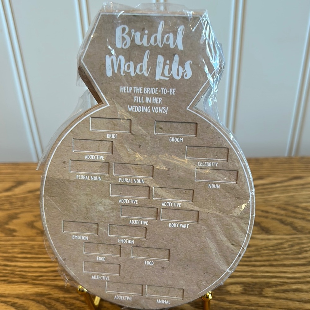 Kate Aspen Bridal Mad Libs Puzzle Vows - Brown and White Set of 50.
